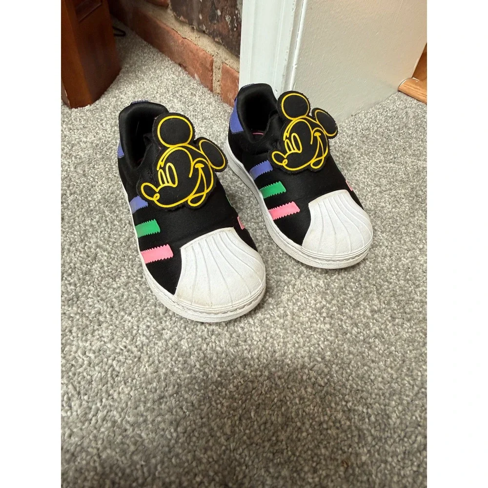 Adidas Disney Mickey Mouse Superstar 360 Toddler Shoes Black Multi 8.5K